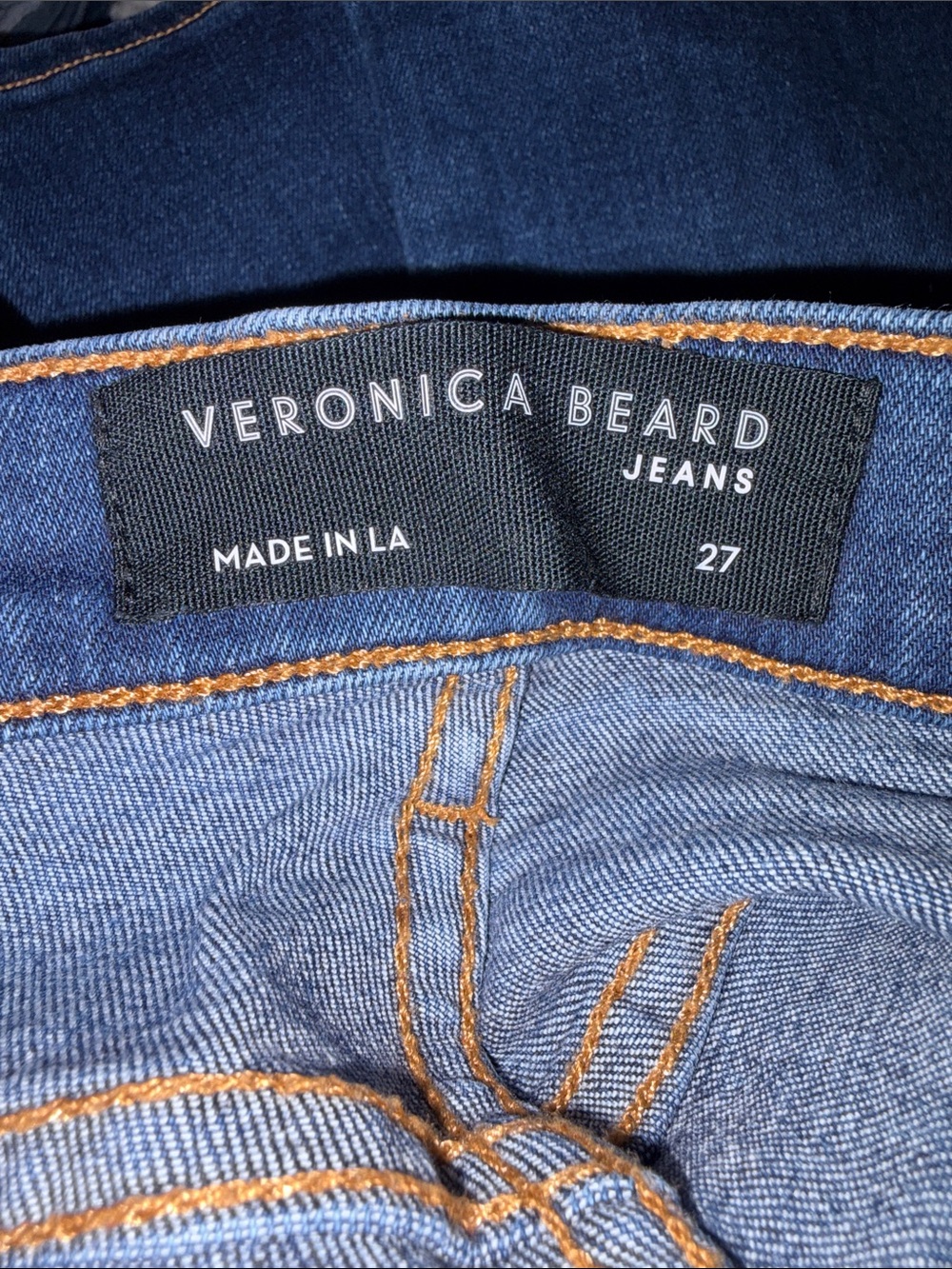 Veronica Beard Carly Kick Flare High Rise Jeans in Bright Blue Wash. - Picture 7 of 10